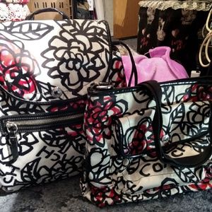 2 piece set of *RARE* Coach Floral Graffiti bags